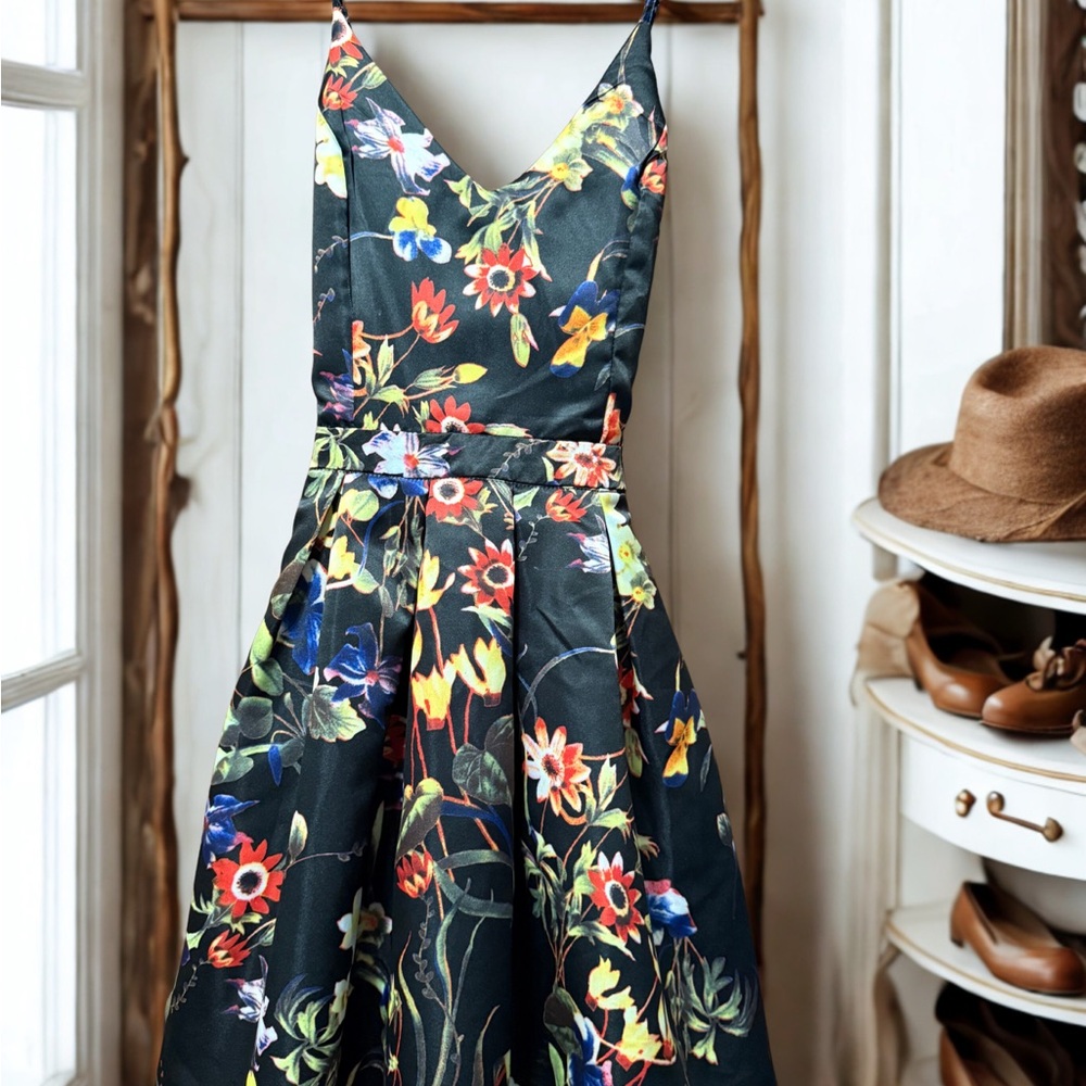 Fashion Nova Dark Floral Midi Dress